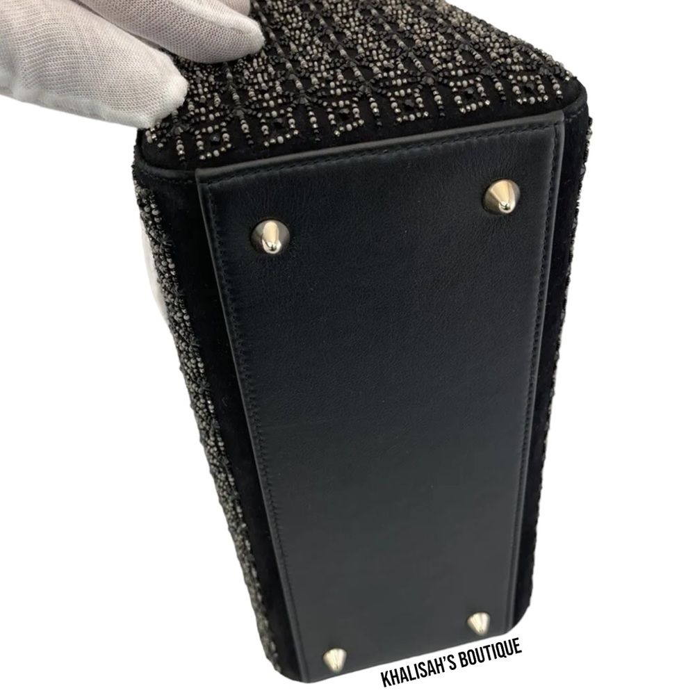 BNIB! Ultra Rare!!! AUTHENTIC CHRISTIAN DIOR MEDIUM LADY DIOR BAG - BLACK Beaded - Picture 8 of 17